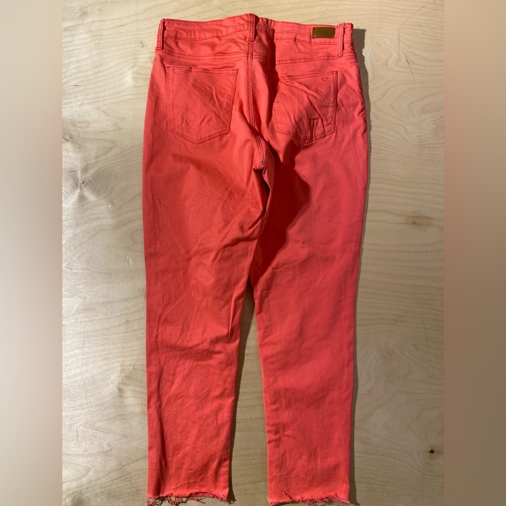 Crown & Ivy Vibrant Orange High Rise Skinny Cropped Pants 12 (QJ) - Picture 7 of 7
